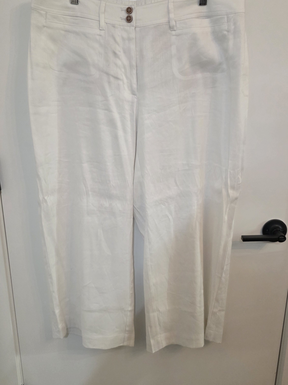 J. Jill White Wide-Leg LINENCrop Pants